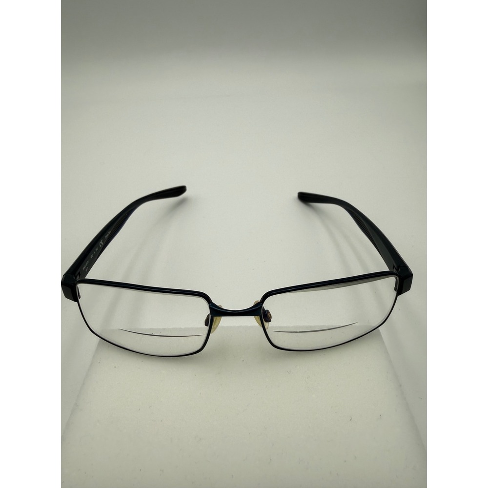 Nike Eyeglasses Mens 55-17-140 Black Blue Good 8171 Rectangular Frames